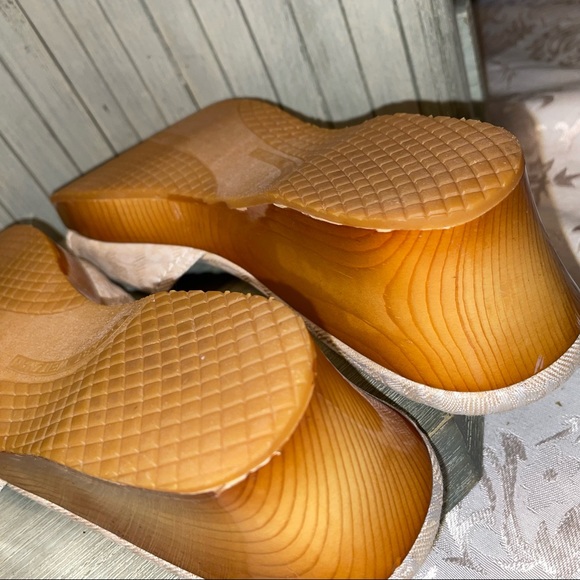 Stuart Weitzman Open Toe Top Buckle Closure Wedge Sandals 7.5B - Picture 9 of 12